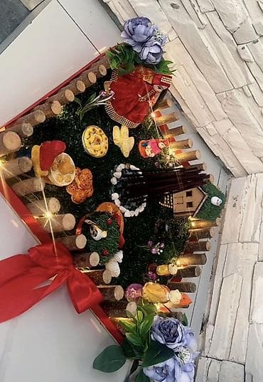 su kenleri: Novruz temalı dekorativ kompozisiya - Əl işidir: taxta lövhə üzərində — 6