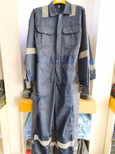 toxunma papaq: Sənaye işçi kombinezonu - Rəng: tünd göy - Model: uzunqol, tam bədən — 1