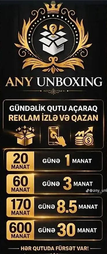 ANY UNBOXING – gündəlik qutu aç, reklam izlə və qazan xidmətidir