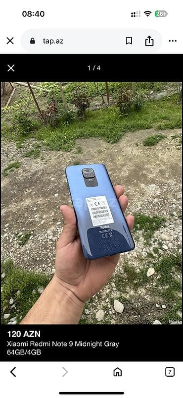 redmi 3 s: Redmi Note 9, 64 GB, rəng - Mavi, Barmaq izi, İki sim kartlı, Face ID — 1