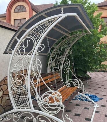 col qapi: Новый, Скамья-качели, С зонтиком, Дерево — 8