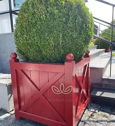 otaq bitkisi: Məhsul: Taxta dekorativ çiçək qutusu (açıq məkan üçün) - Material — 2