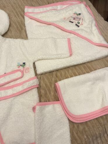 təzə doğulmuşlar üçün toxunma kombinzonlar: Xamam naboru 0-18 ay ucun, tezedi, istifade olunmayib, sadece — 1