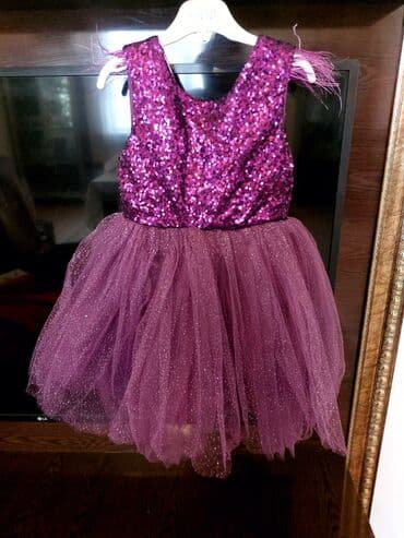 Uşaq geyimləri dəsti – 4 fərqli məhsul: 1) Bənövşəyi ziyafət libası -