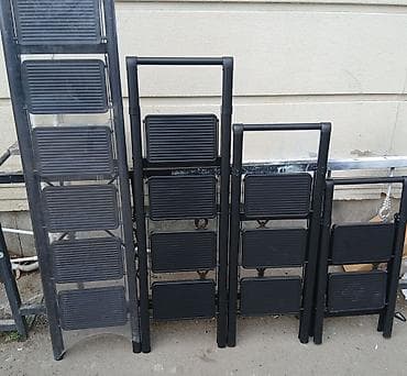 tikinti temir: Qatlanan pilləkən – metal konstruksiya, qara rəng - Müxtəlif ölçülər — 6