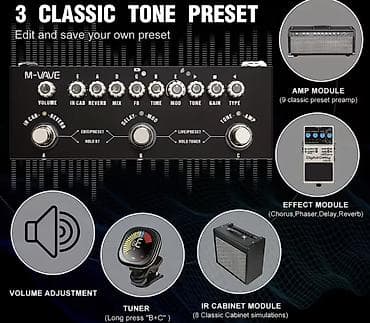 gitara: 🎸 M-VAVE Cube Baby Gitara Multiefekt Prosessor Pedalı Elektro gitara — 4