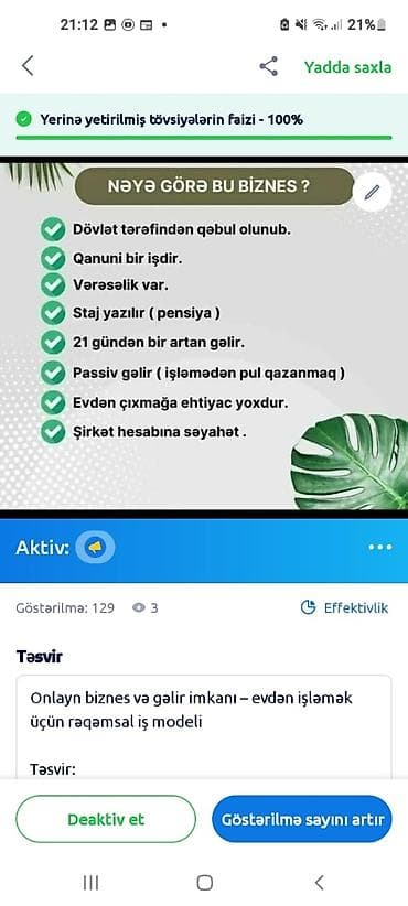 Onlayn biznes və gəlir imkanı – evdən işləmək üçün rəqəmsal iş modeli