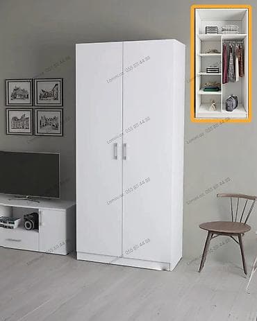 skaf: 2 Qapılı Dolab Kiçik məkanlar üçün ideal, kompakt ölçülü və minimal — 1