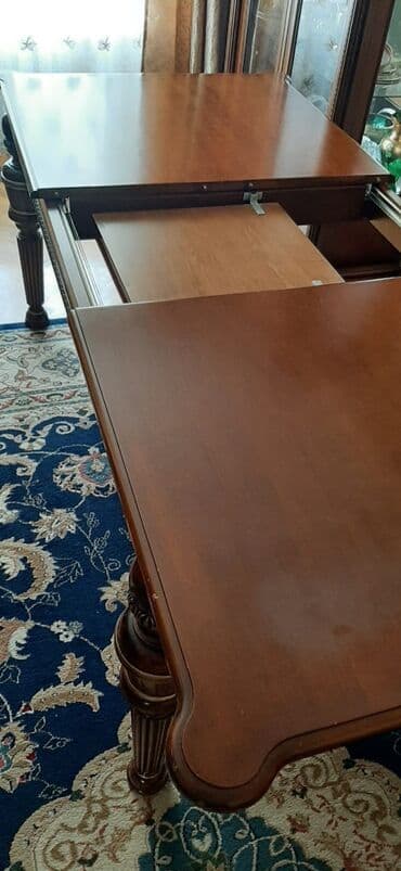 Комплекты столов и стульев: Гостиный стол, Раскладной, Дерево, Прямоугольный стол — 5