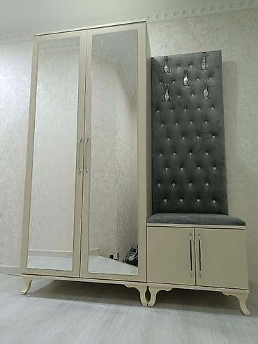 dolab şfaner: Yeni, 2 qapılı, Güzgülü, Bej, Digər material, Açılan, Düz dolab — 1