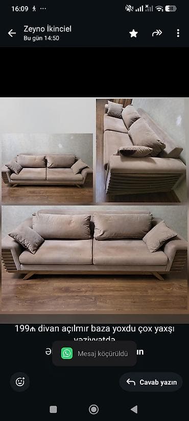 199₼ divan açılmır baza yoxdu çox yaxşı vəziyyətdə Əhmədli 4908