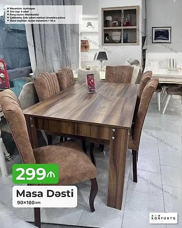 oturaca: Məhsul: Masa dəsti - Masa ölçüsü: 90×160 sm - Masa mexanizmi — 1