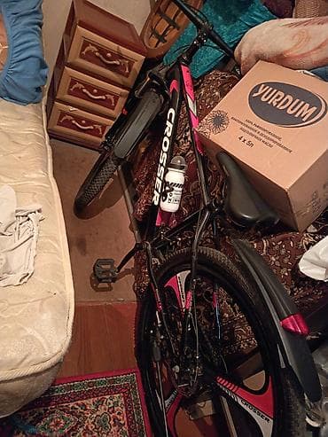 rama velo: Crosser dağ velosipedi - Çərçivə: yüngül alaşımlı, qara-çəhrayı rəng — 3