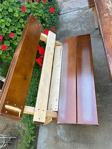 taxta stullar: Stol-150 AZN Stul biri-40 azn Taxta yemək/bağ masası - Material: tam — 8