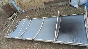 Santexnika: Metal konstruksiyalı və polikarbonat örtüklü talvar. Ağ rəngli metal — 3