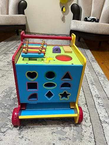 oyuncaq gitara: Taxta çoxfunksiyalı uşaq gəzdirici və inkişaf seti - Material — 1