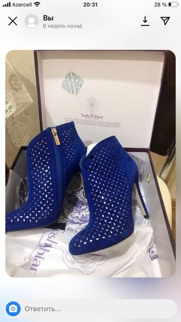 botlar: Sasha Fabiani qadın botları - Rəng: parlaq kobalt mavi - Model — 2