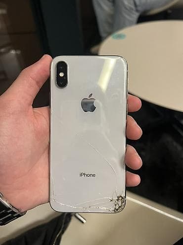 iphone qulaqlıq: IPhone X, Gümüşü, Qırıq — 1