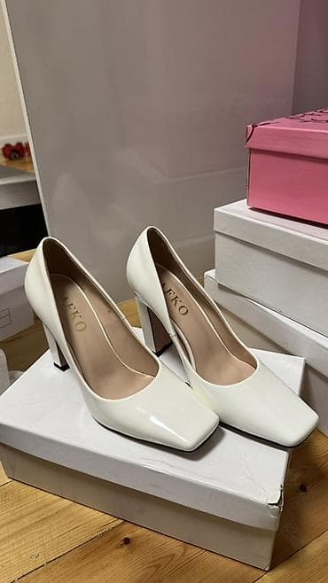 eyaqabi: Baha alinib 80 m AİKO brendi qadın tuflisi - Rəng: süd-ağ (parlaq lak — 3