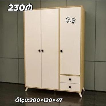 3 qapılı, Siyirməli, Ağ, Açılan, Düz dolab