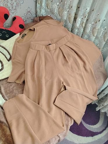 palt: Qadın kostyum dəsti – bluz və şalvar - Rəng: açıq qəhvəyi/karamel ton — 1