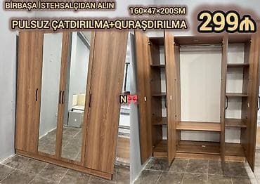 dolab skaf: Satılır: *birbaşa istehsalçıdan 4 qapılı dolab* Qeyd:Yenidir, *Hazır — 1