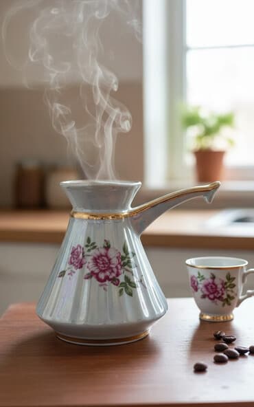 yasil kofe qiymeti: Rəng - Ağ, Qəhvədan, Turka, Farfor, SSRİ — 1