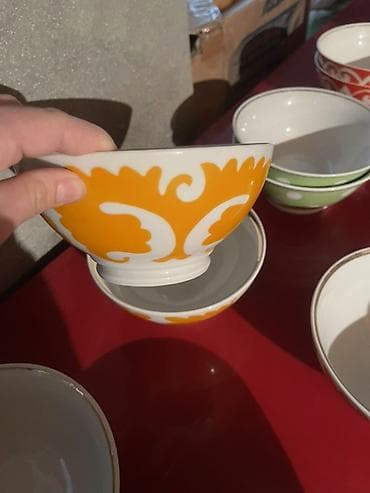 Süfrə ləvazimatları: Kasalar, rəng - Yaşıl, Keramika — 6