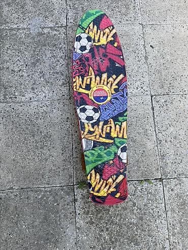 Skateboard (penny board stili) – rəngarəng qrafiti dizaynı - Tip — 2