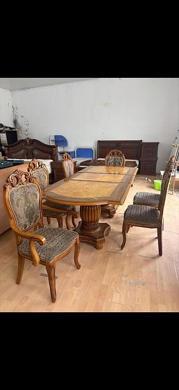 metbex mebeli kreditle: Qonaq otağı üçün, Açılmayan, Dördbucaq masa, 6 stul — 1