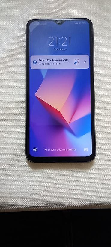 data kart limitsiz: Redmi 9T, 64 GB, rəng - Qara, Barmaq izi — 4