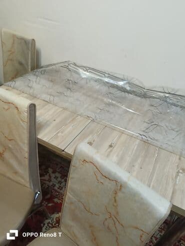 Mətbəx üçün, Açılmayan, Dördbucaq masa, 4 stul