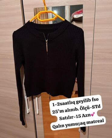 jaket toxumaq: - Ölçü: STD (standart ölçü) 1–2 saatlıq geyilib 25 AZN-ə alınıb; — 1