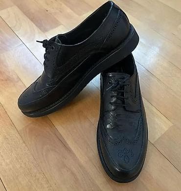 Ayaqqabılar: Klassik üslublu kişi dəri ayaqqabıları - Rəng: qara - Model: broq — 1