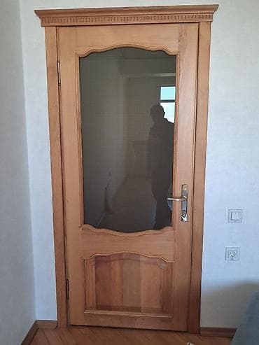 evin giris qapilari: Məhsul: Taxta məkan qapıları dəsti - Material: Təbii ağac (açıq qoz — 4