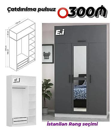 Yeni, 3 qapılı, Güzgülü, Digər rəng, Açılan, Düz dolab lalafo.az -da Yeni, 3 qapılı, Güzgülü, Digər rəng, Açılan, Düz dolab