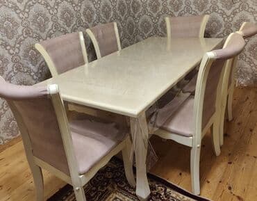 Qonaq otağı üçün, İşlənmiş, Kvadrat masa, 6 stul lalafo.az -da Qonaq otağı üçün, İşlənmiş, Kvadrat masa, 6 stul