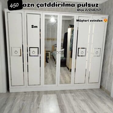 Düz dolab, Yataq otağı üçün, Paltar üçün, 6 qapı lalafo.az -da Düz dolab, Yataq otağı üçün, Paltar üçün, 6 qapı
