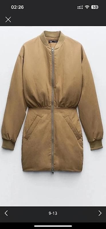 ZARA devetüyü rəngli, uzunqol bomber - plaş don. Ön hissədən lalafo.az -da ZARA devetüyü rəngli, uzunqol bomber - plaş don. Ön hissədən