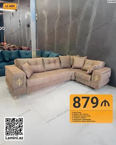 Künc divan – Kod: 6960 - Ölçü: 300 × 200 sm - Mexanizm: Açılan lalafo.az -da Künc divan – Kod: 6960 - Ölçü: 300 × 200 sm - Mexanizm: Açılan