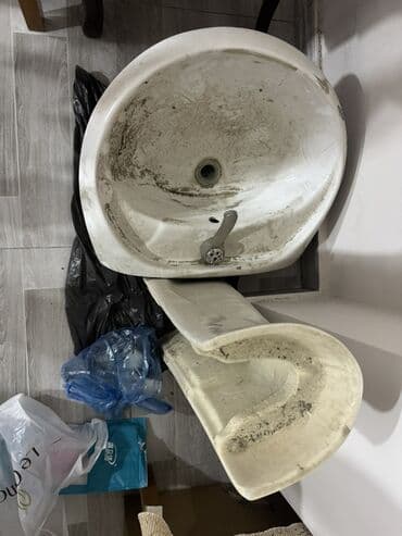 Cмесители для душа: Keramik ayaqlı əl-üz yuma lavabosu - Material: sanitar keramik - at lalafo.az — 2 Cмесители для душа: Keramik ayaqlı əl-üz yuma lavabosu - Material: sanitar keramik - — 2