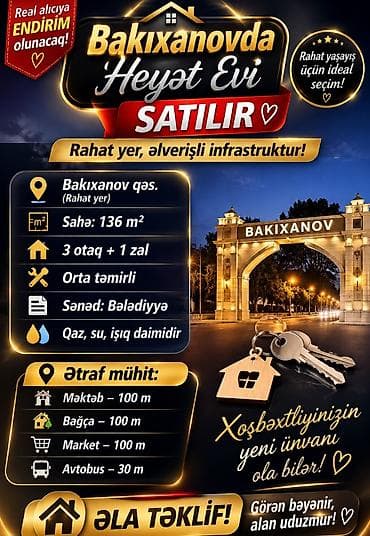 Пос. Бакиханов 4 комнаты, 136 м², Нет кредита, Средний ремонт at lalafo.az Пос. Бакиханов 4 комнаты, 136 м², Нет кредита, Средний ремонт