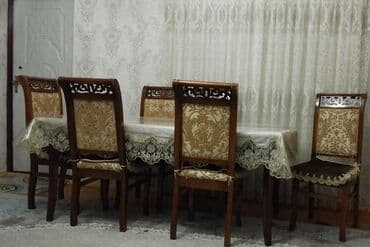Qonaq otağı üçün, İşlənmiş, Kvadrat masa, 6 stul lalafo.az -da Qonaq otağı üçün, İşlənmiş, Kvadrat masa, 6 stul