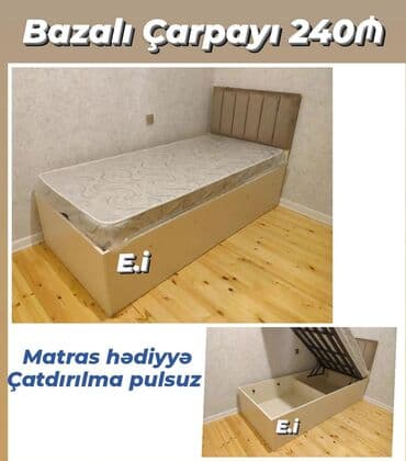 Təknəfərlik çarpayı, Bazalı, Matras ilə, Siyirməsiz lalafo.az -da Təknəfərlik çarpayı, Bazalı, Matras ilə, Siyirməsiz