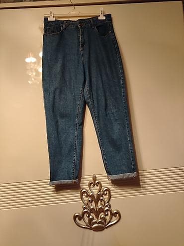 Qadın üçün mavi denim cins şalvar - Kəsim: Mom fit / yüngül konusvari lalafo.az -da Qadın üçün mavi denim cins şalvar - Kəsim: Mom fit / yüngül konusvari