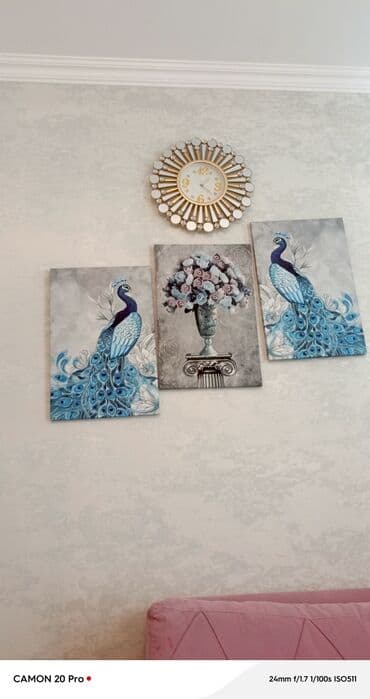 Divar dekoru dəsti - 2 ədəd tovuzquşu dekorativ kətan tablo lalafo.az -da Divar dekoru dəsti - 2 ədəd tovuzquşu dekorativ kətan tablo