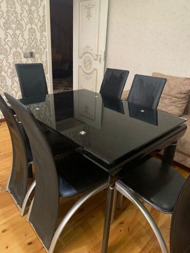 Metbex üçün masa desti. 250azn. 6 stulla. yaxsi veziyyetde ünvan yeni lalafo.az -da Metbex üçün masa desti. 250azn. 6 stulla. yaxsi veziyyetde ünvan yeni