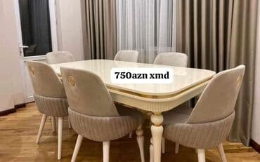 Qonaq otağı üçün, Yeni, Açılan, Dördbucaq masa, 6 stul lalafo.az -da Qonaq otağı üçün, Yeni, Açılan, Dördbucaq masa, 6 stul