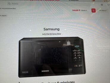Mikrodalğalı soba Samsung, Ayrıca dayanan, Mikrodalğalar ilə, rəng - Qara, Yeni lalafo.az -da Mikrodalğalı soba Samsung, Ayrıca dayanan, Mikrodalğalar ilə, rəng - Qara, Yeni