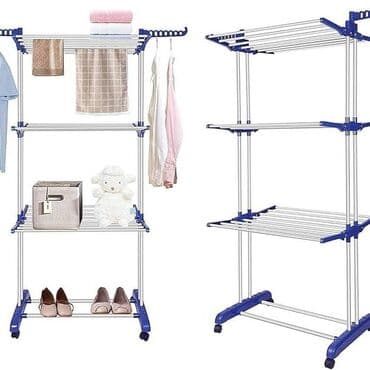 Paltar üçün quruducu paslanmayan polad, ağ/mavi, 64x170 sm təsviri lalafo.az -da Paltar üçün quruducu paslanmayan polad, ağ/mavi, 64x170 sm təsviri